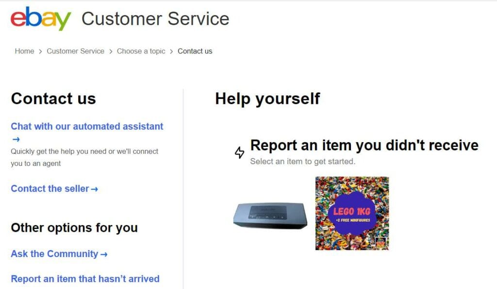 ebay customer service contact options chat